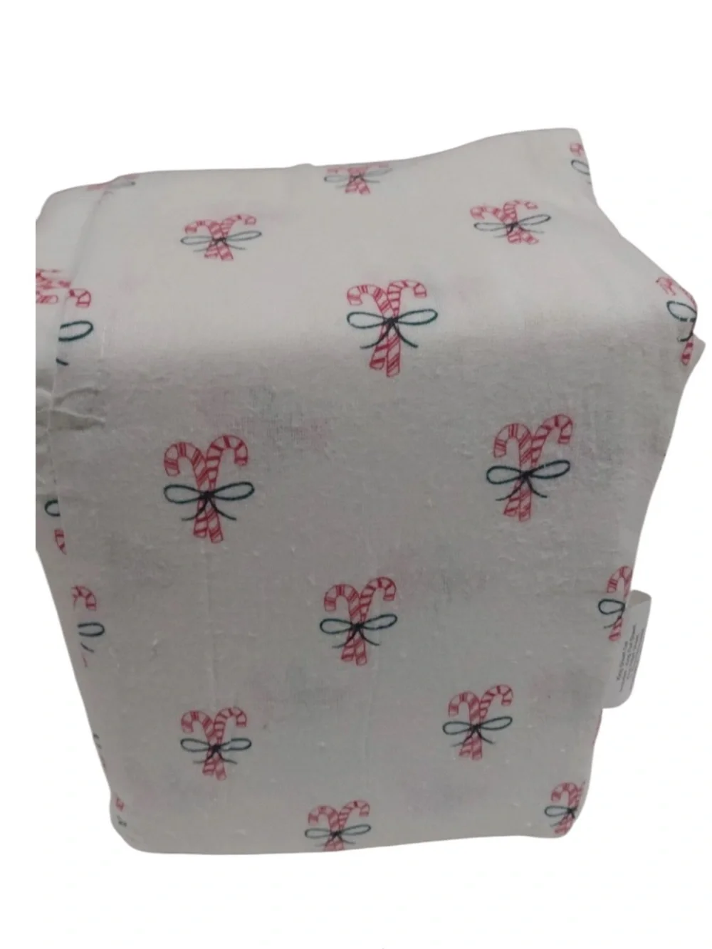 Wondershop White Cane Cane Print Flannel Cotton Queen Sheet Set: Brand New